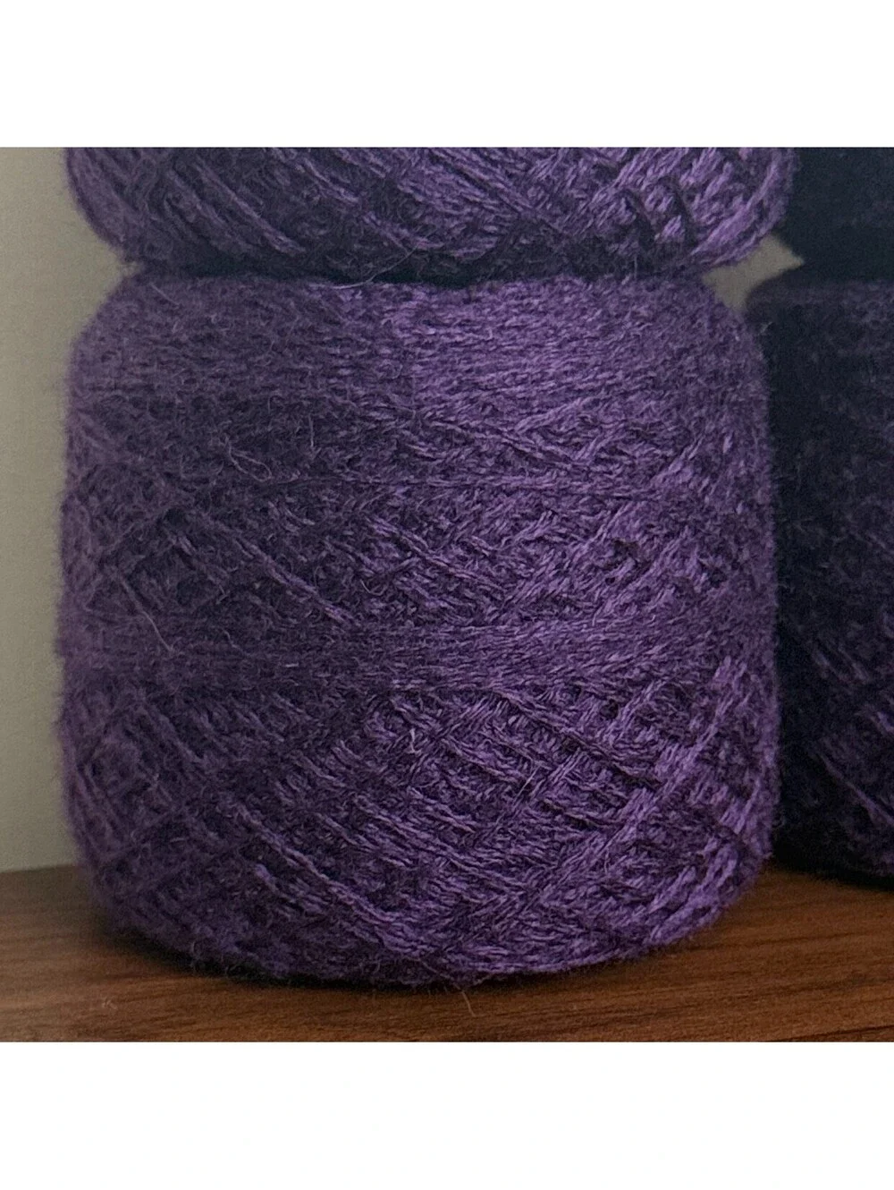 Vintage Reclaimed Acrylic Wool DK Yarn – 985 Yds 360g – Dark Purple (4 Cakes)